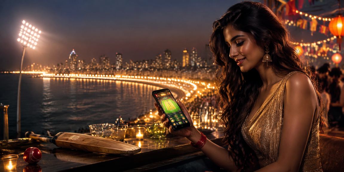 Festive betting at Mumbai night market with vibrant Andar Bahar promo